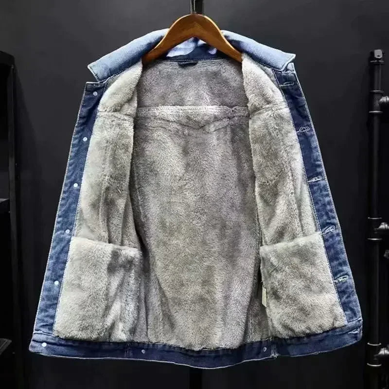 Ethan | Cozy Sherpa Lined Denim Jacket for Men 6