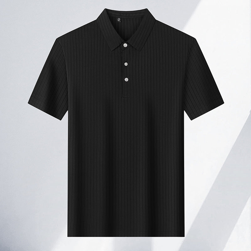 Ethan | Lightweight Tailored Mens Polo Shirt with Subtle Stripes 0