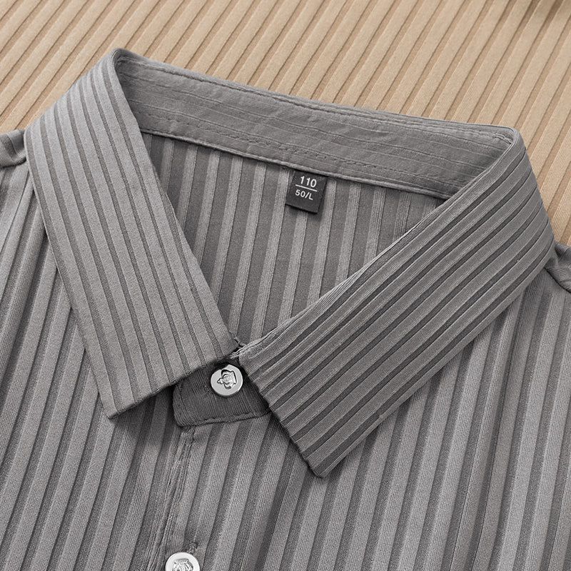 Ethan | Lightweight Tailored Mens Polo Shirt with Subtle Stripes 5