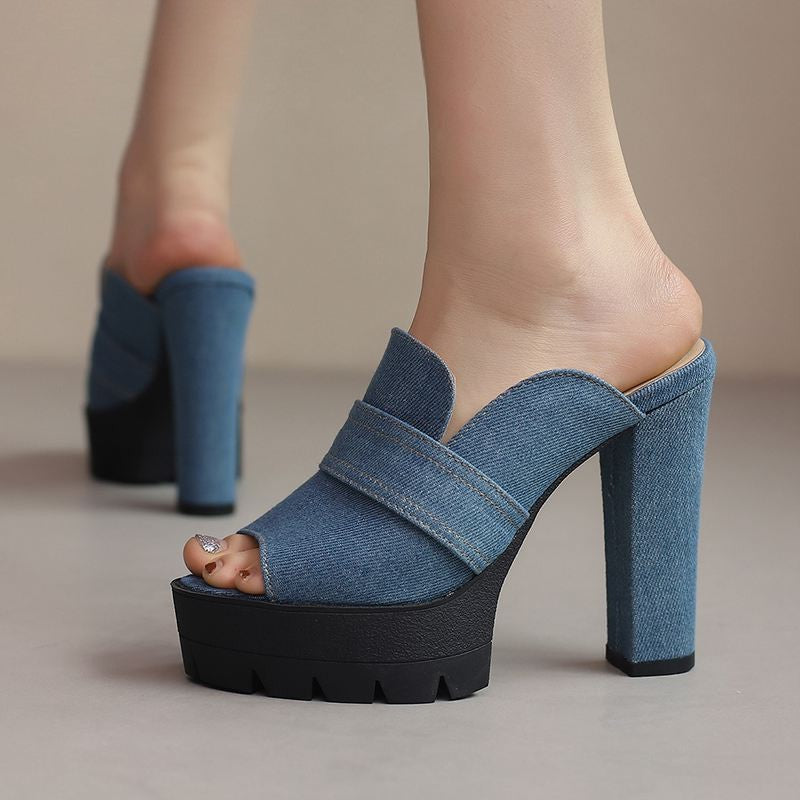 Ethan | Modern Raw Denim Heels 0