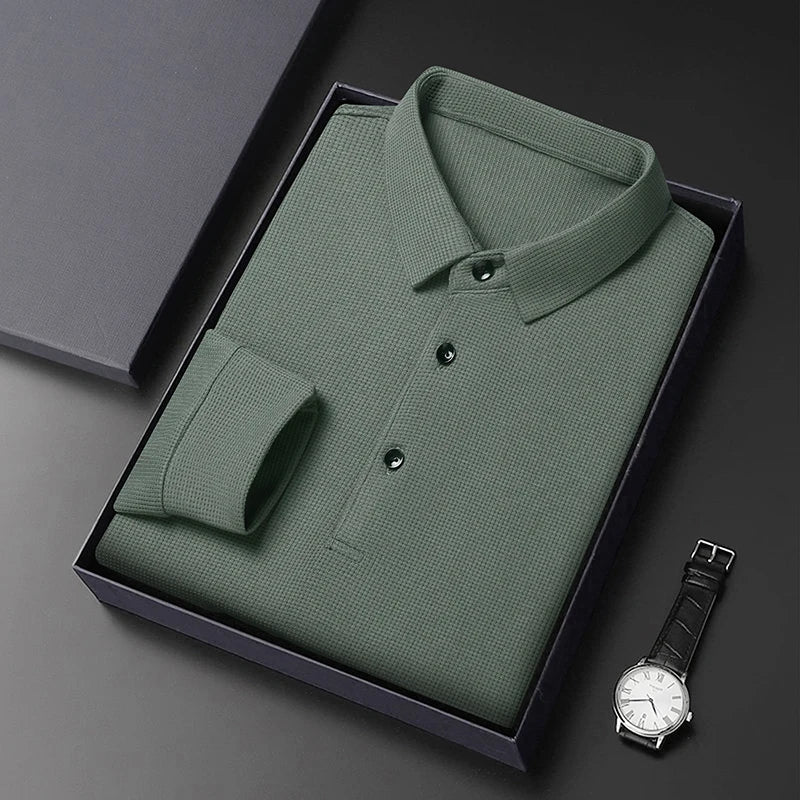 Ethan | Modern Slim-Fit Long Sleeve Polo Shirt 6