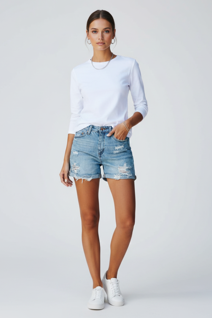 Ethan | Relaxed Distressed Casual Shorts for Men 0