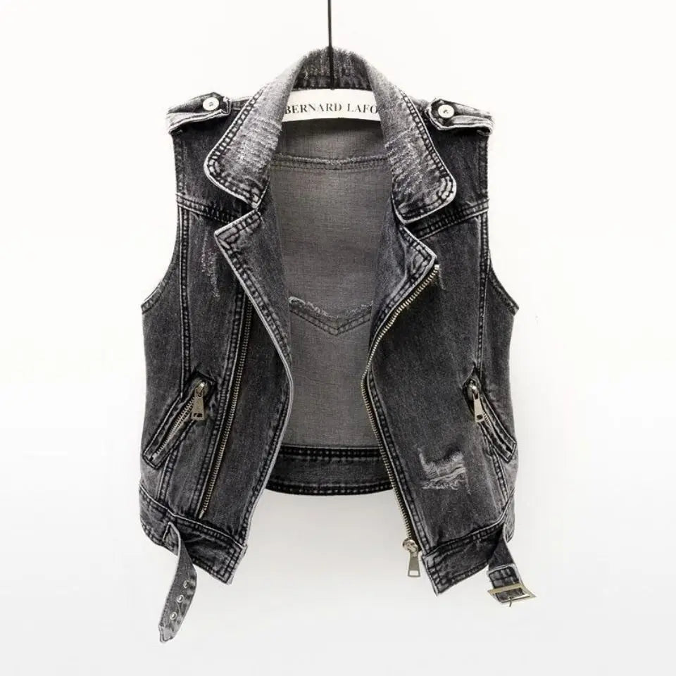 Ethan | Stylish Distressed Denim Vest for Women 2