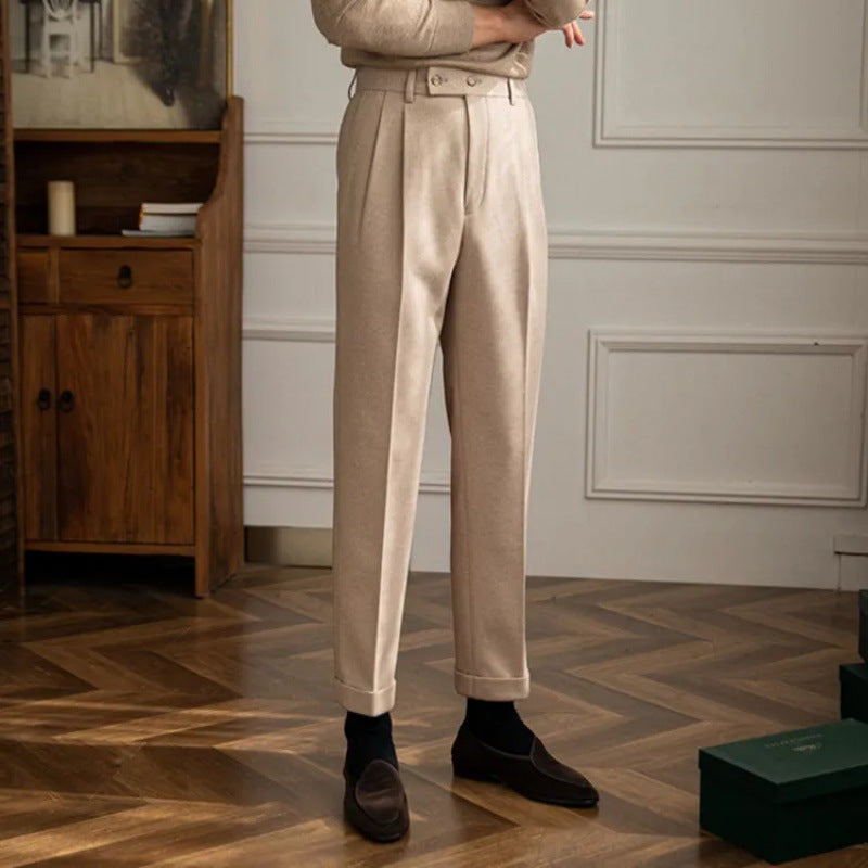 Ethan | Stylish High Waisted Pleated Trousers 3