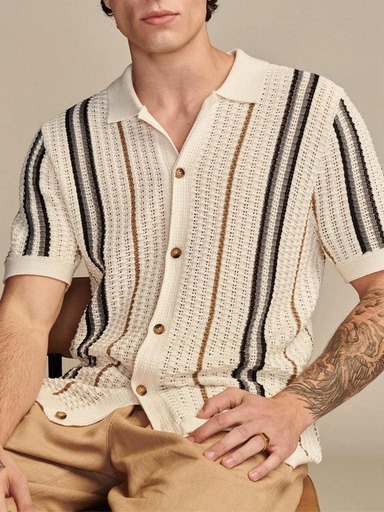 Ethan | Stylish Lightweight Retro Stripe Men's Shirt 0
