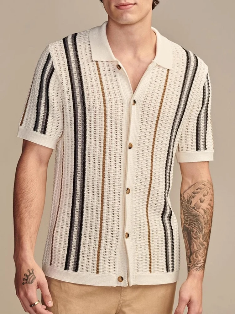 Ethan | Stylish Lightweight Retro Stripe Men's Shirt 1