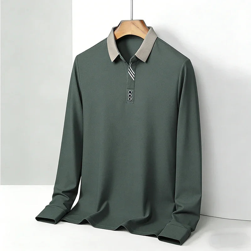 Ethan | Stylish Long Sleeve Polo Shirt for Men 0