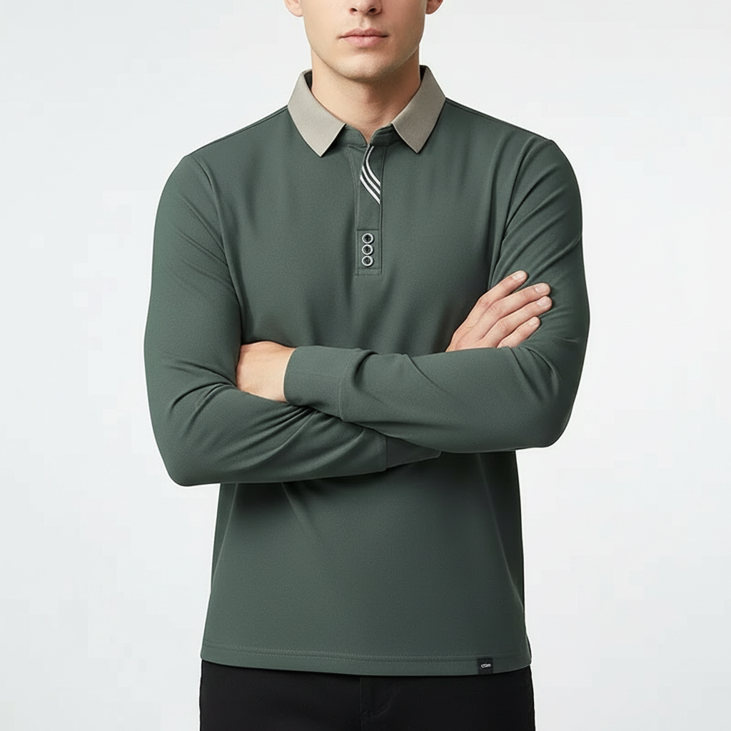 Ethan | Stylish Long Sleeve Polo Shirt for Men 2