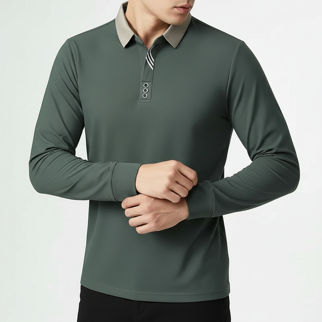 Ethan | Stylish Long Sleeve Polo Shirt for Men 3