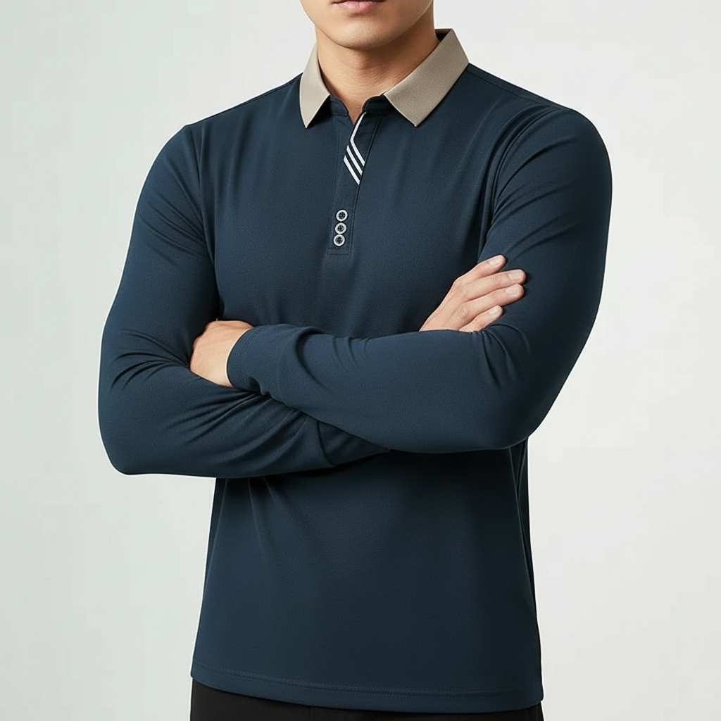 Ethan | Stylish Long Sleeve Polo Shirt for Men 6