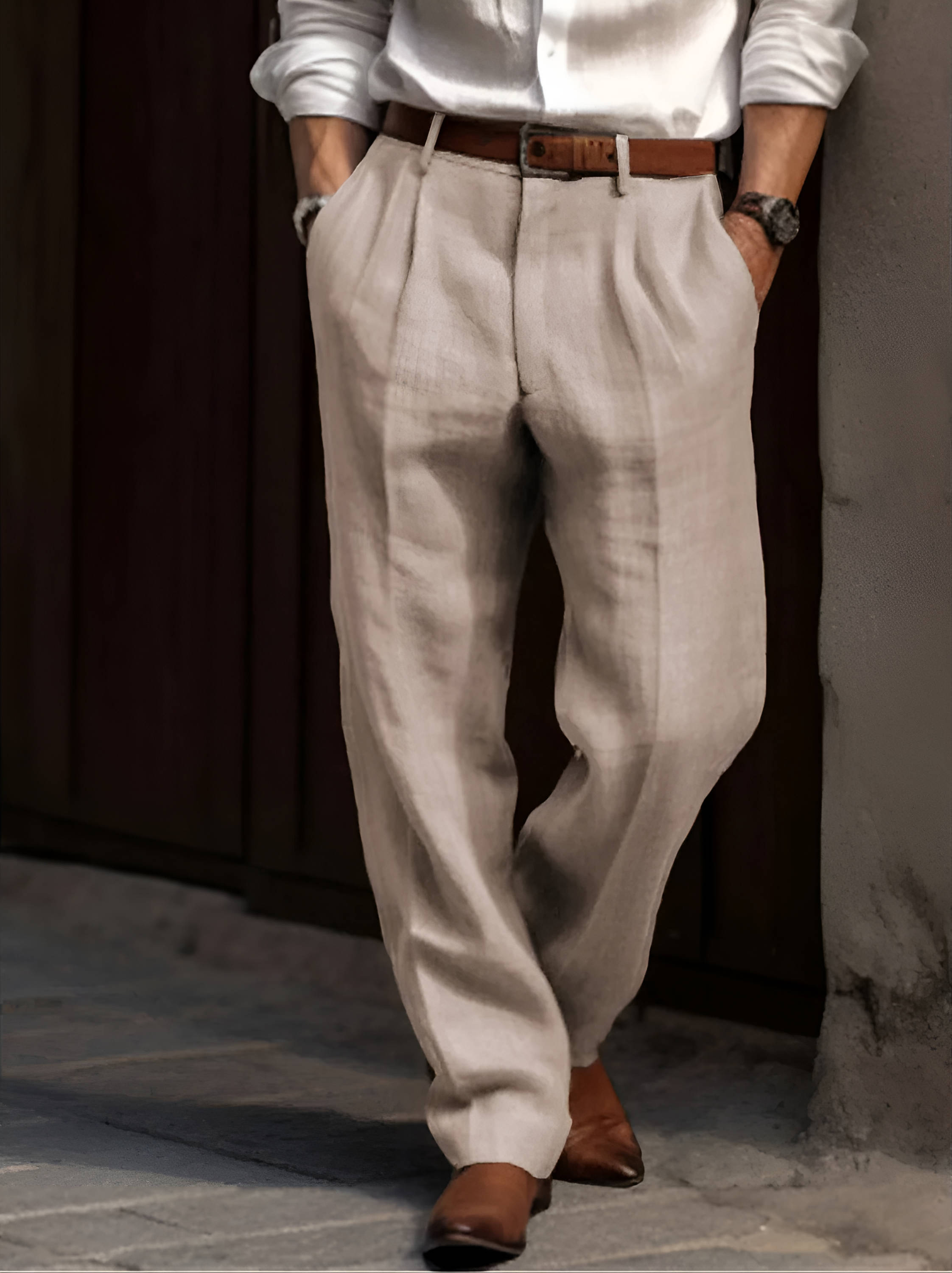 Ethan | Stylish Pleated Men's Linen Pants 1