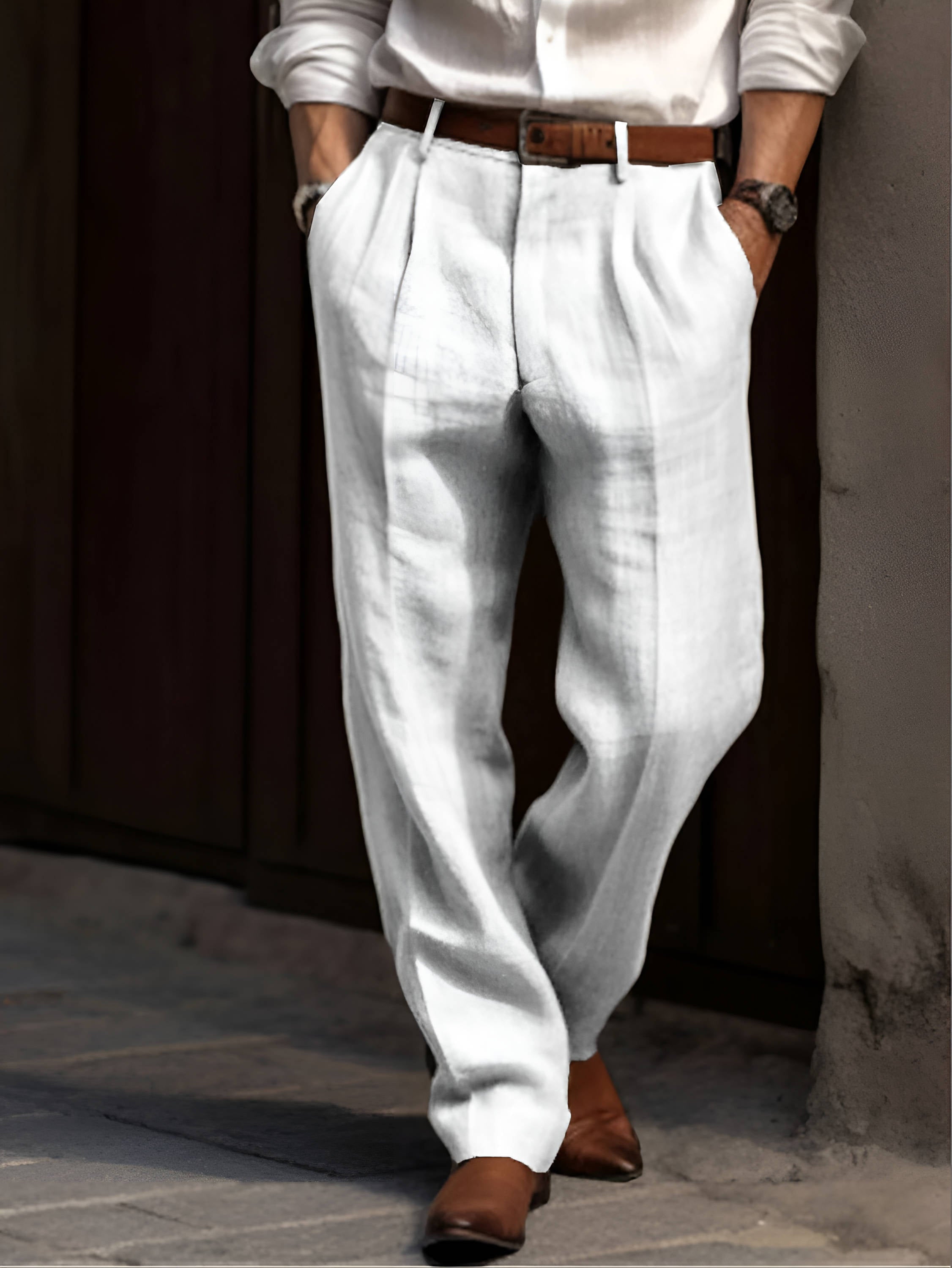 Ethan | Stylish Pleated Men's Linen Pants 2