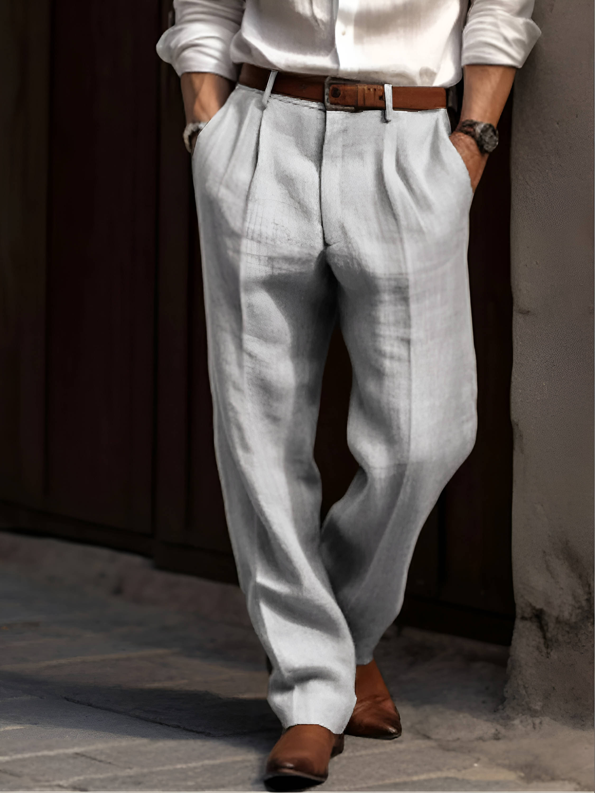 Ethan | Stylish Pleated Men's Linen Pants 3