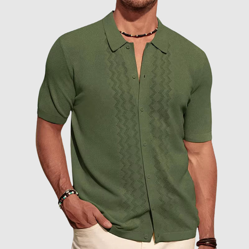 Ethan | Stylish Short-Sleeve Men's Knitted Shirt 0