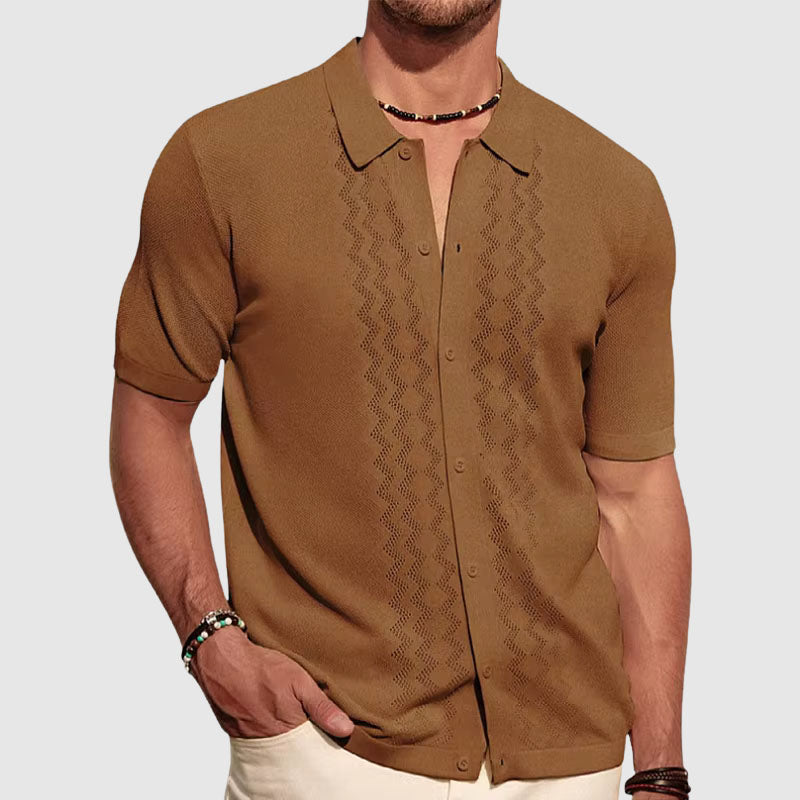 Ethan | Stylish Short-Sleeve Men's Knitted Shirt 1