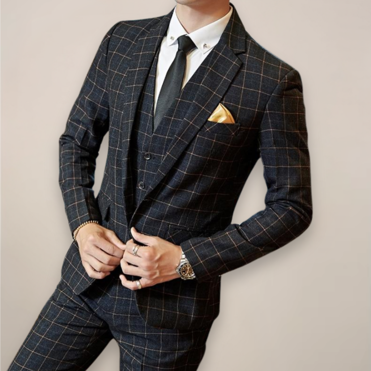 Ethan | Stylish Slim Fit Plaid Wedding Suit 2