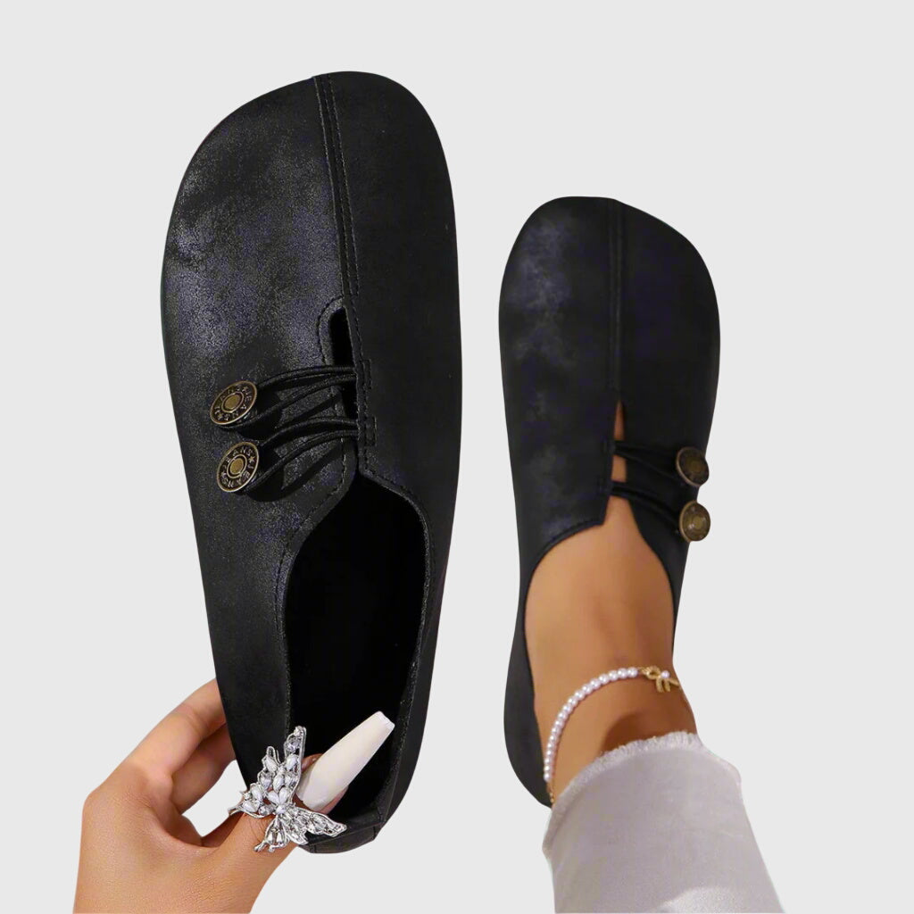 Evelyn | Flat Shoes for Women with Decorative Button Detail & Slip-On Design 0