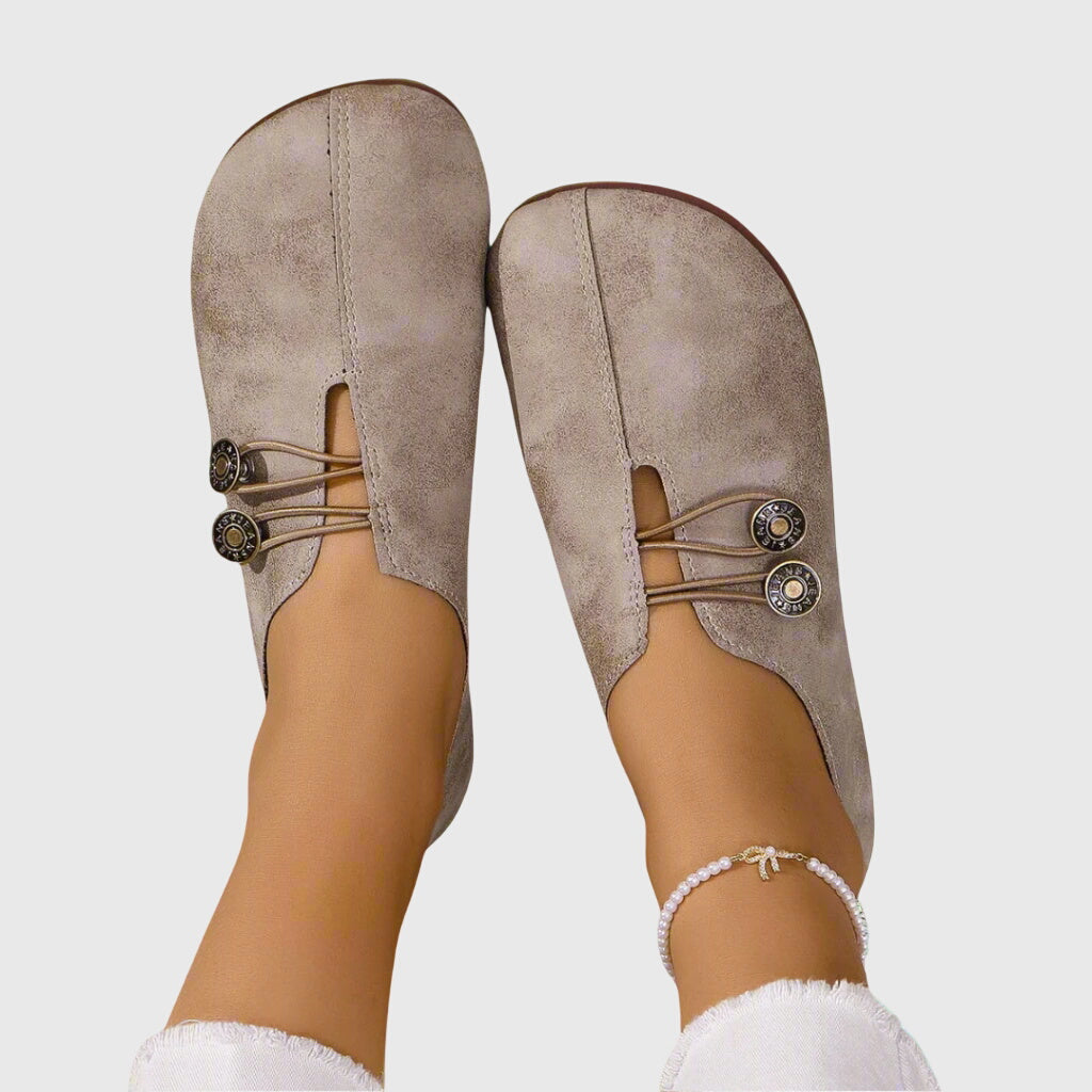 Evelyn | Flat Shoes for Women with Decorative Button Detail & Slip-On Design 2