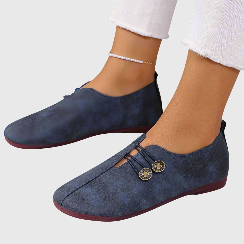 Evelyn | Flat Shoes for Women with Decorative Button Detail & Slip-On Design 3