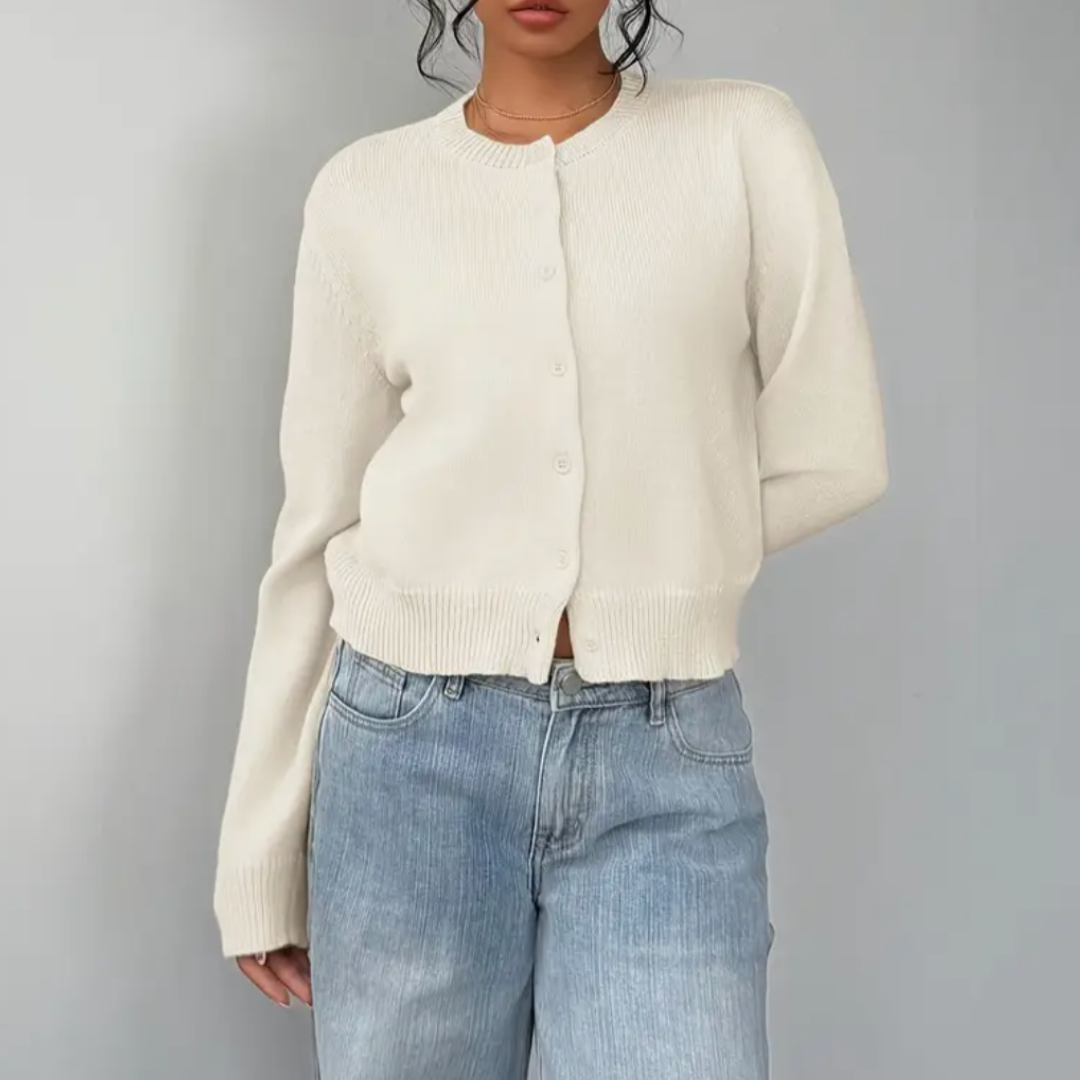 Fiona | Women's Cropped Cardigan Sweater with Button Closure & Modern Fit 0