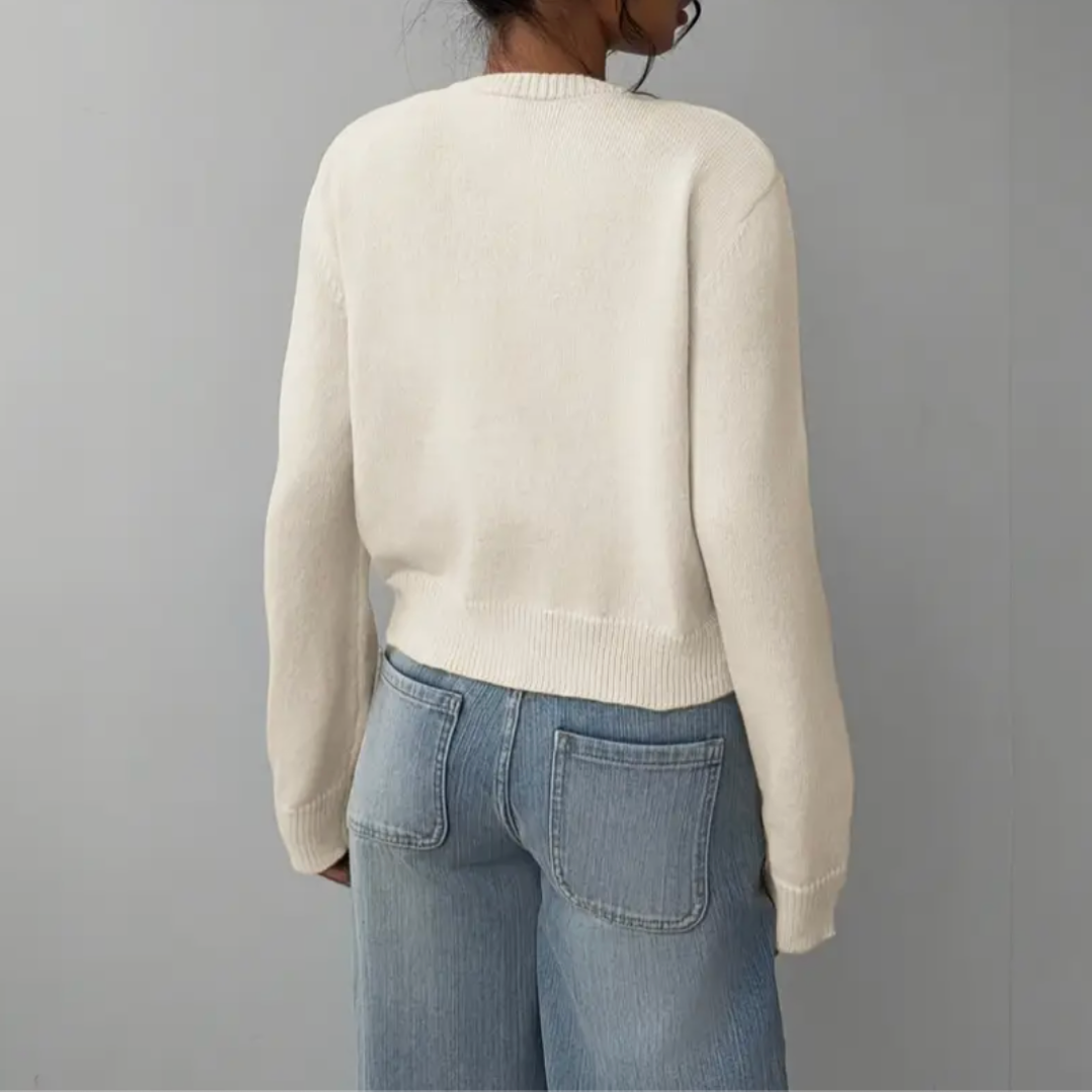 Fiona | Women's Cropped Cardigan Sweater with Button Closure & Modern Fit 3