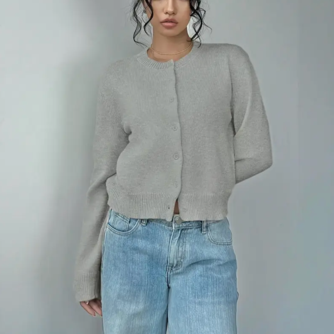 Fiona | Women's Cropped Cardigan Sweater with Button Closure & Modern Fit 6