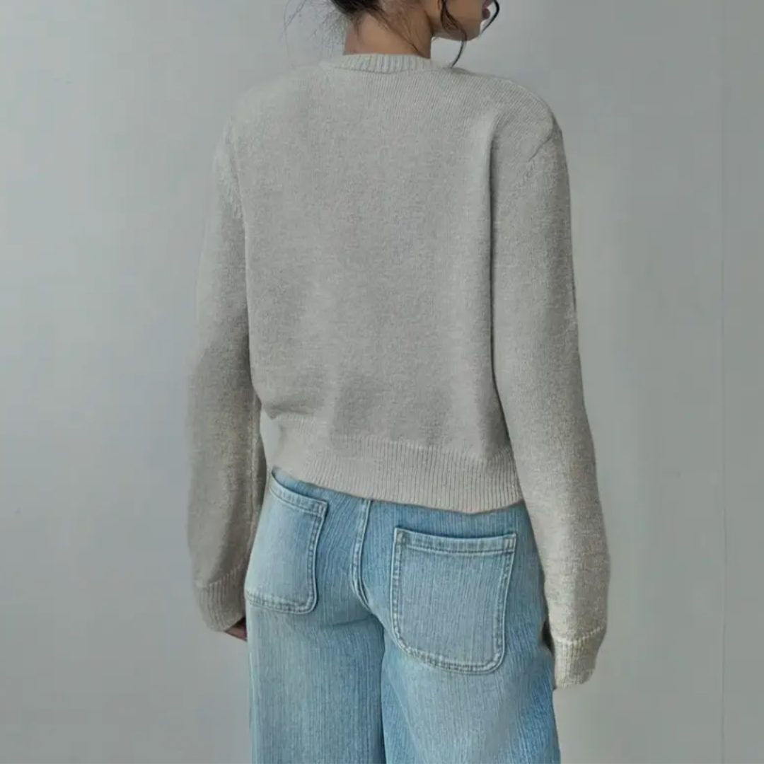 Fiona | Women's Cropped Cardigan Sweater with Button Closure & Modern Fit 7