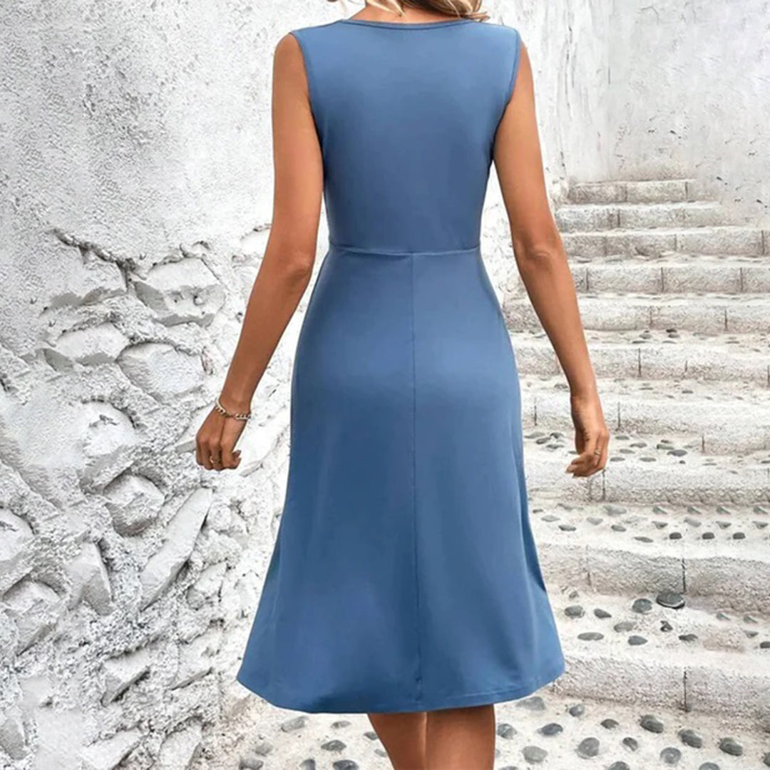 Floral Midi Dress | Women's Wedding Guest Dress with V-Neck & Tied Waist 5