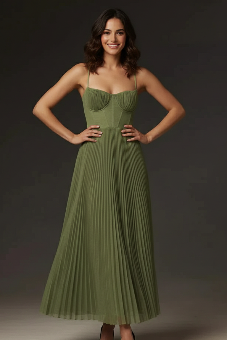Midi Dress with Flare Design