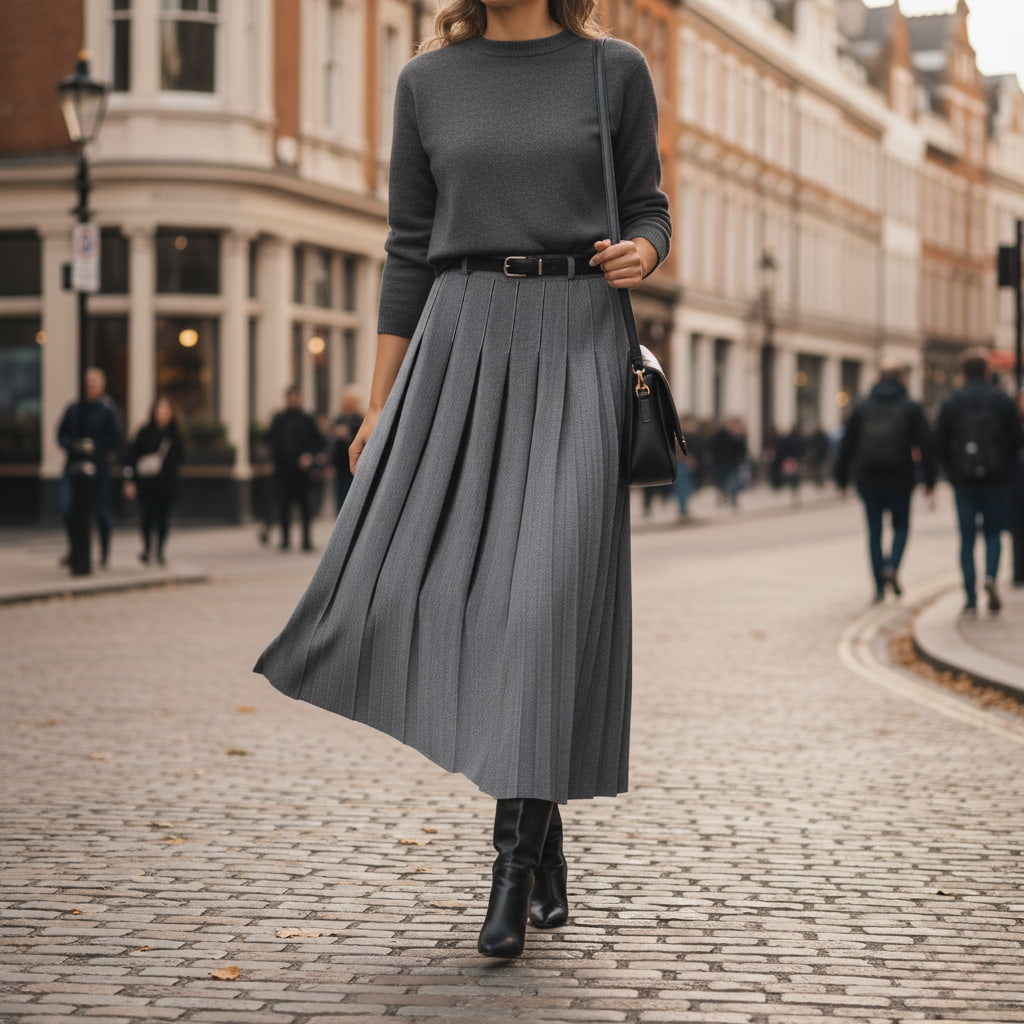 Hannah | Elegant Pleated Midi Skirt for Women 1