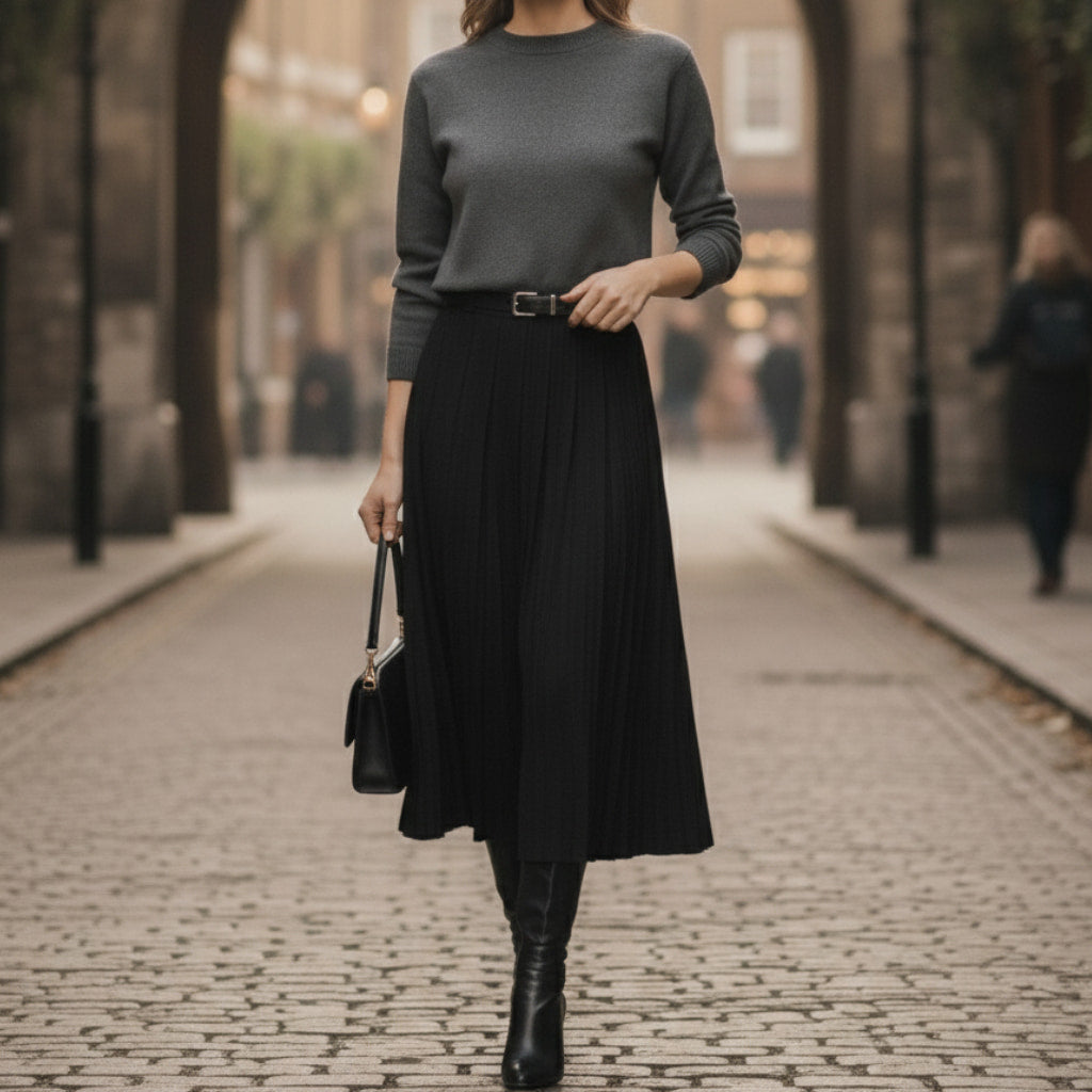 Hannah | Elegant Pleated Midi Skirt for Women 4
