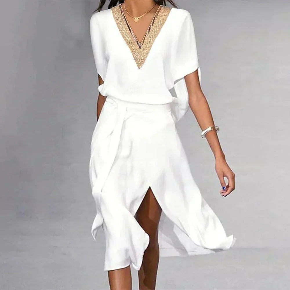Isabella Collection | Women's Dress with Flattering V-Neck & Sustainable Fabric 0