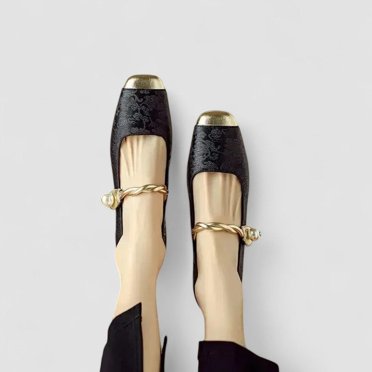 Ivy Collection | Women's Heels with Pearl Strap & Elegant Block Design 8