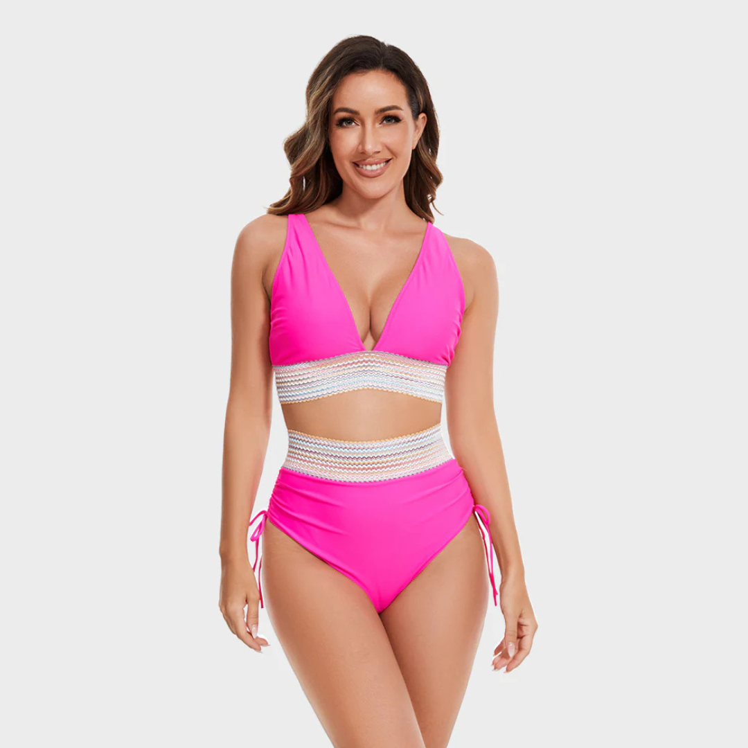 Jessica | Chic High-Waisted Plus Size Bikini Set 1