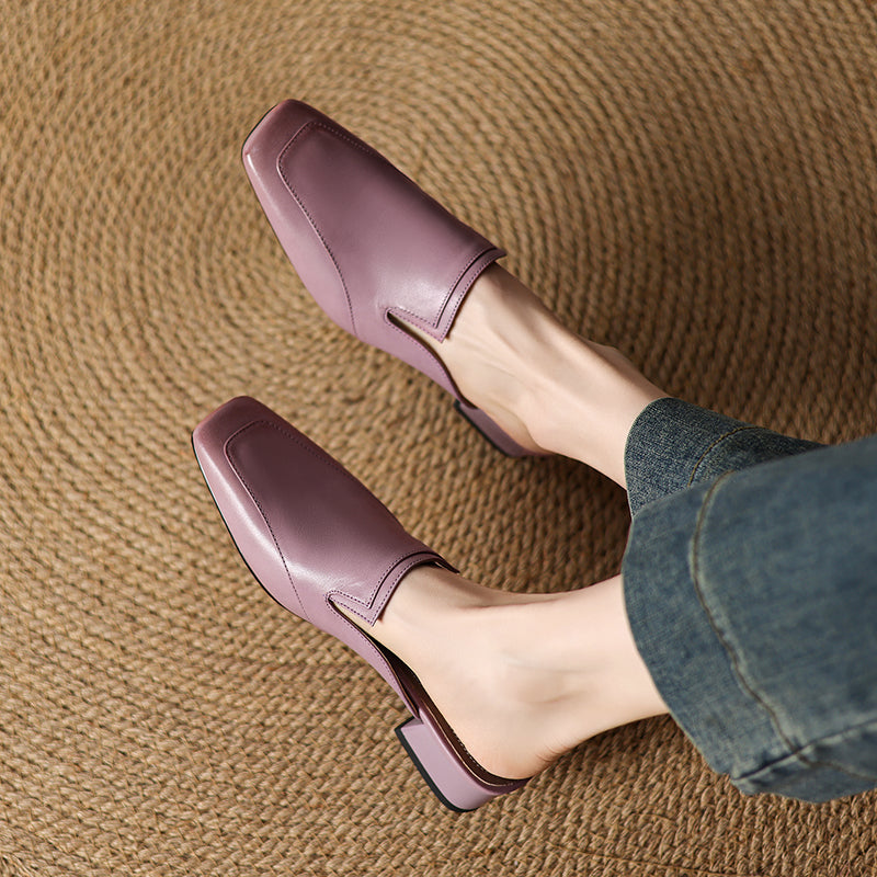Liam | Elegant Cushioned Leather Mules Womens 3