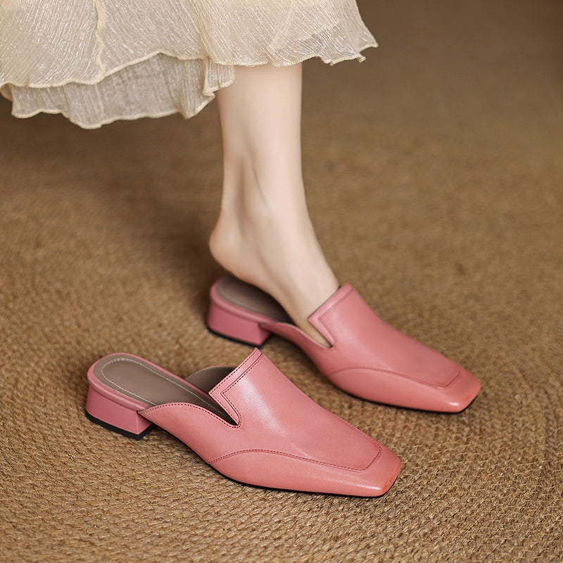 Liam | Elegant Cushioned Leather Mules Womens 4