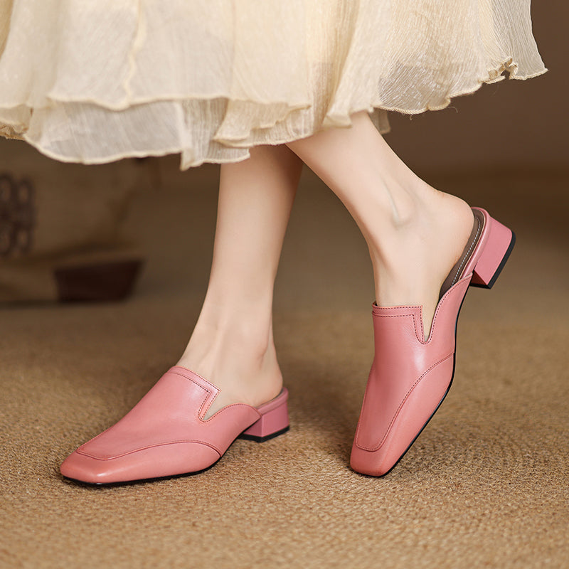 Liam | Elegant Cushioned Leather Mules Womens 5