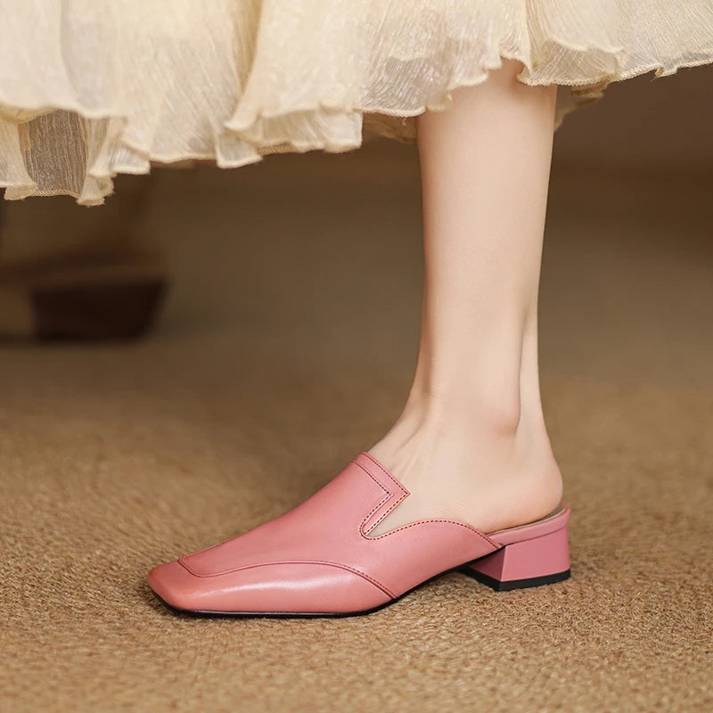 Liam | Elegant Cushioned Leather Mules Womens 6