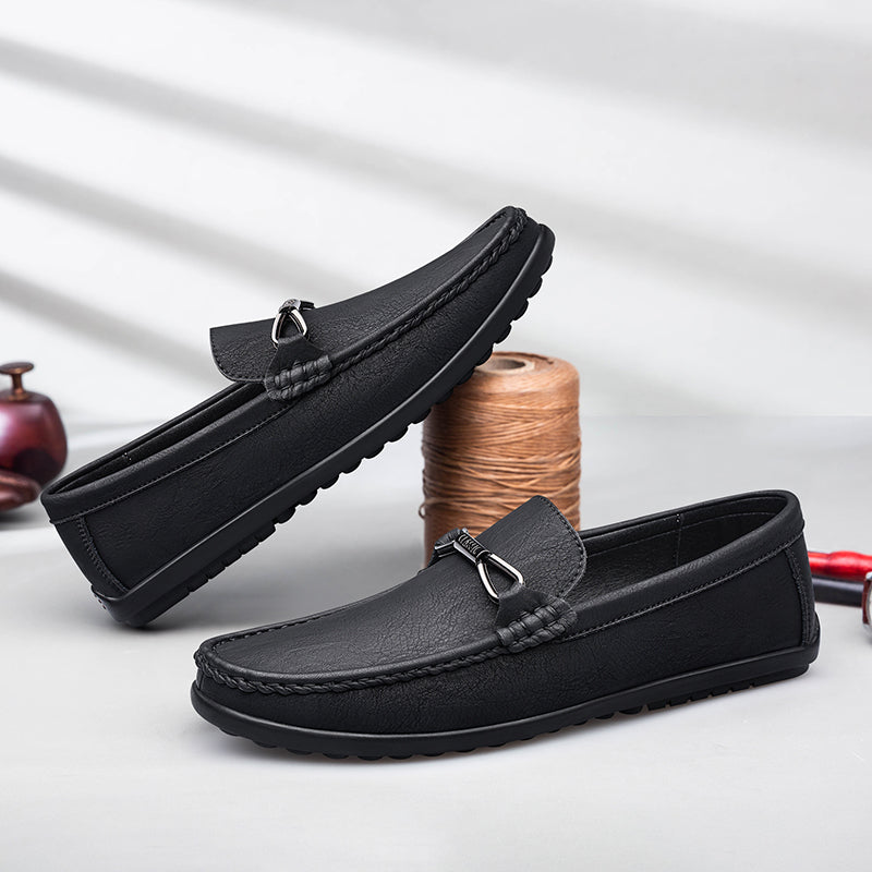Liam | Stylish Comfortable Mens Black Loafers 1