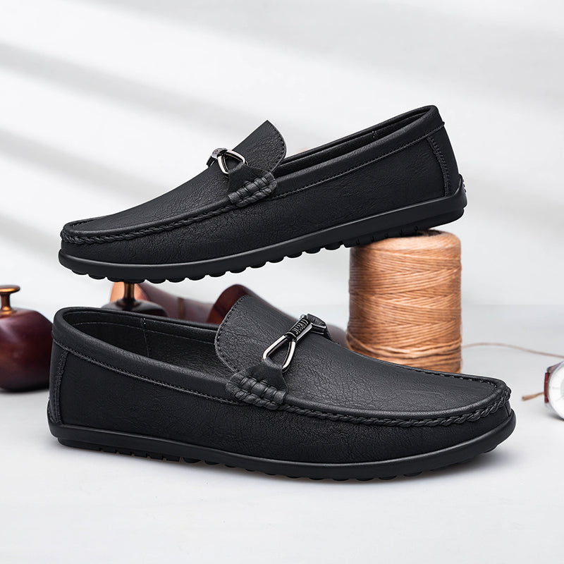Liam | Stylish Comfortable Mens Black Loafers 3