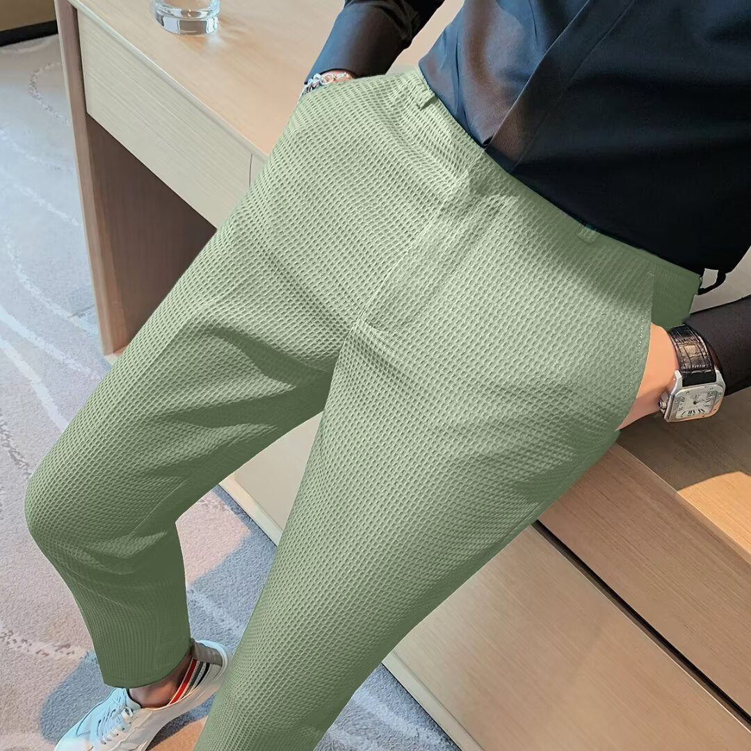 Liam | Textured Slim Fit Mens Dress Trousers 0