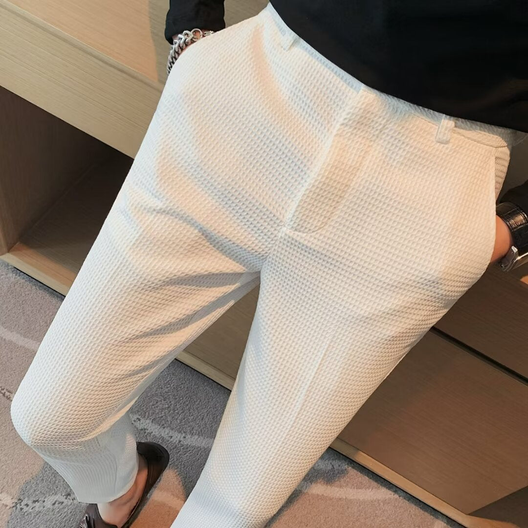 Liam | Textured Slim Fit Mens Dress Trousers 2