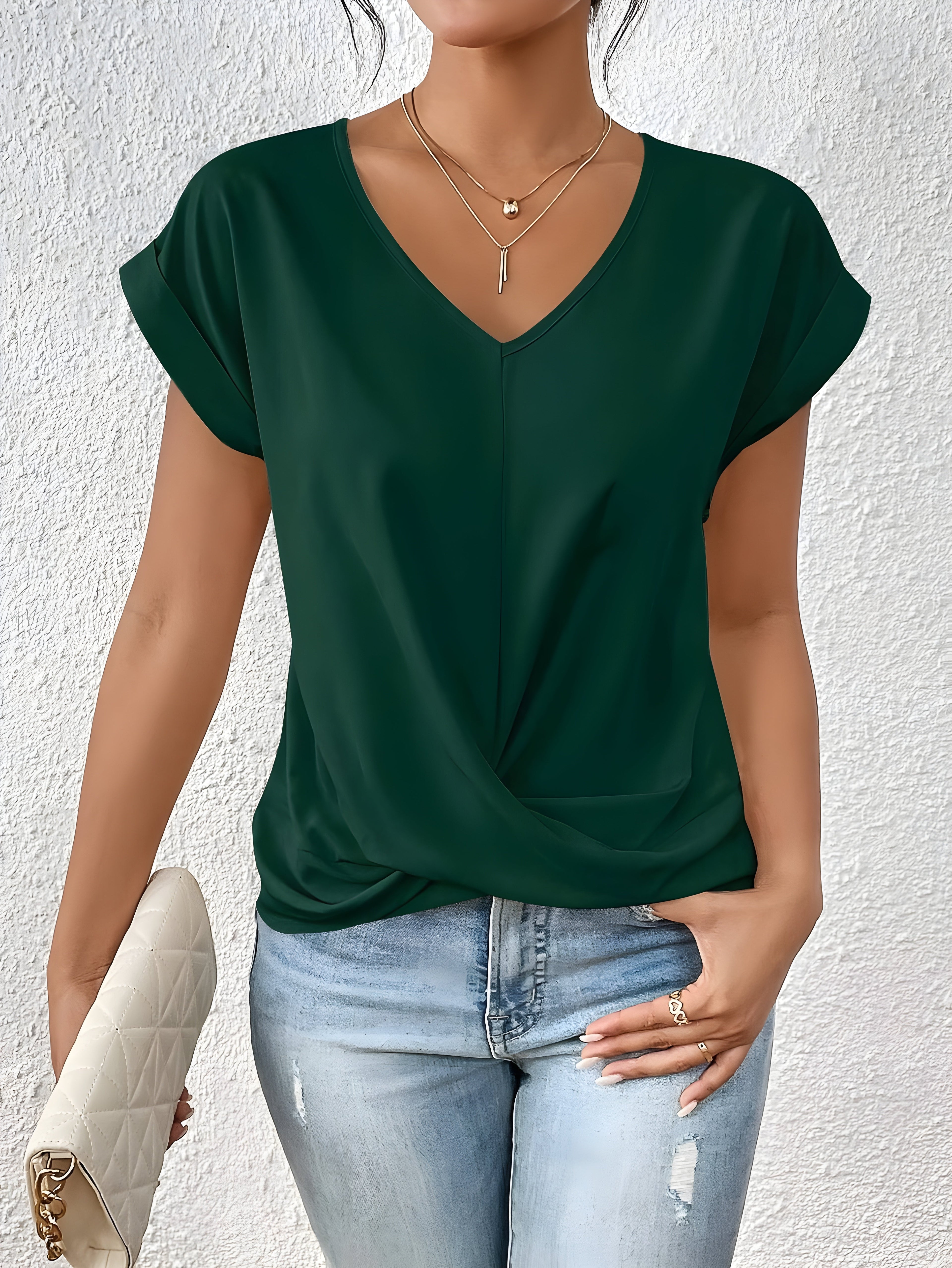 Maia Collection | Women's Top with Twist Front V-Neck Design for Going Out 6