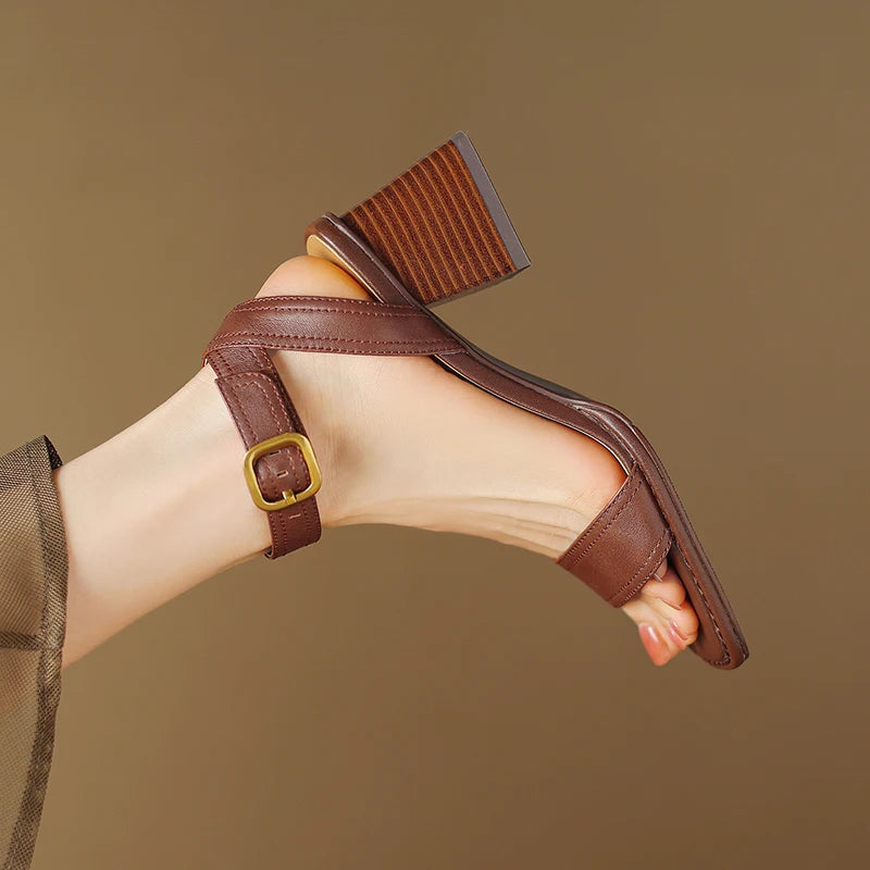 Mason | Stylish Genuine Leather Sandal Heels 1