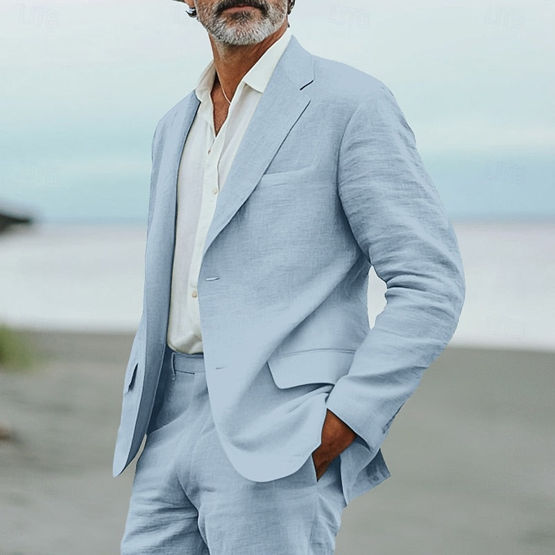Men's Linen Suit | Lightweight Blazer & Trousers for Summer Weddings 1