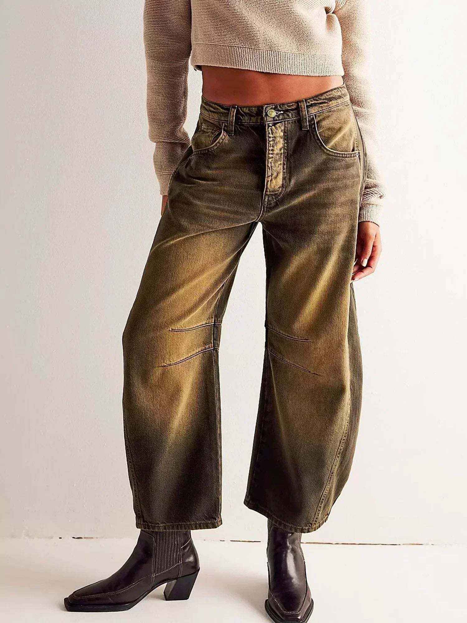 Mia | Bold Leopard Print Wide Leg Jeans for Women 4
