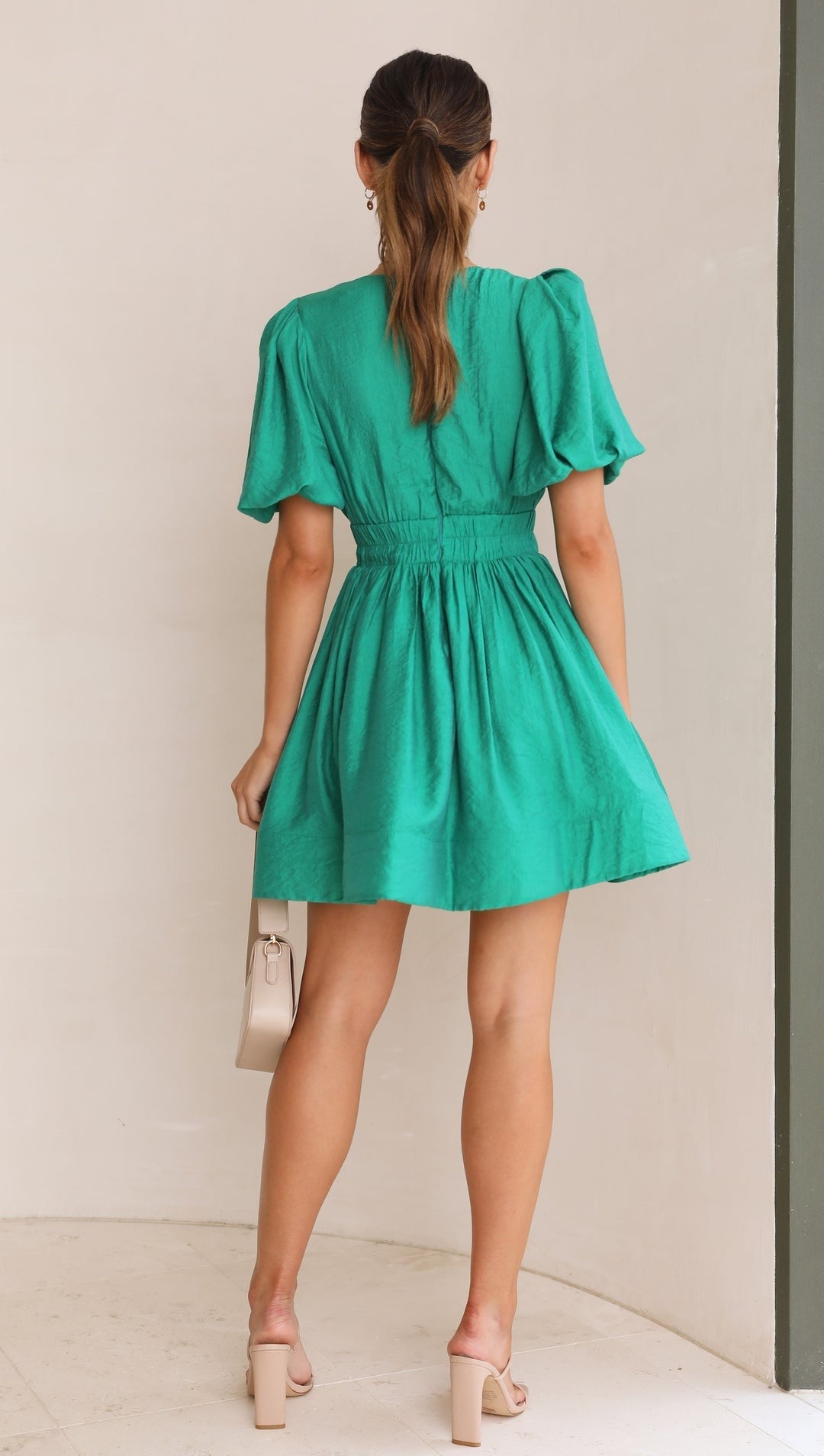 Mia | Charming Puff Sleeve White Dress for Wedding Guests 5