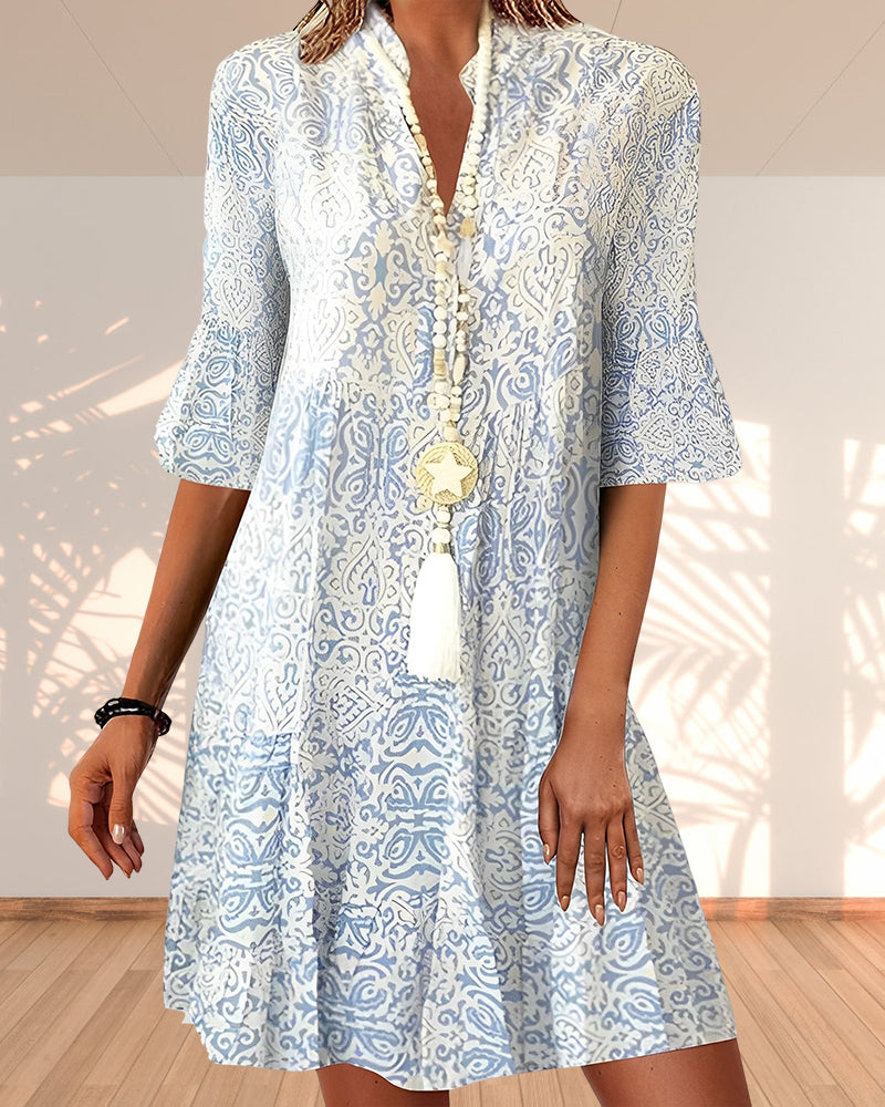 Mia | Chic Bohemian Summer Dress with Flare Sleeves 0