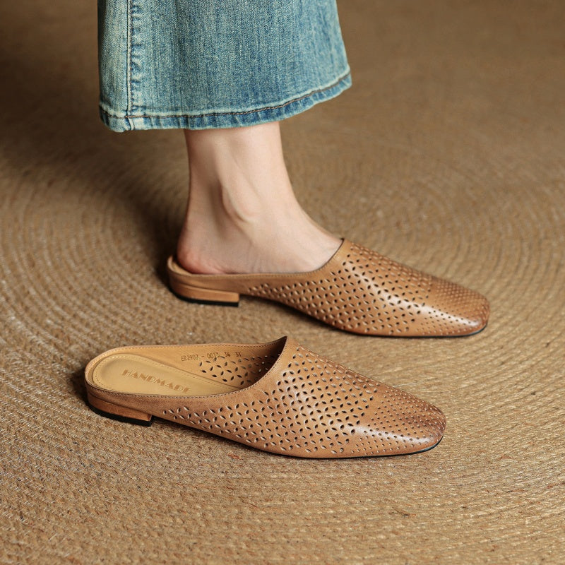 Mia | Chic Cushioned Leather Mules Shoes 1