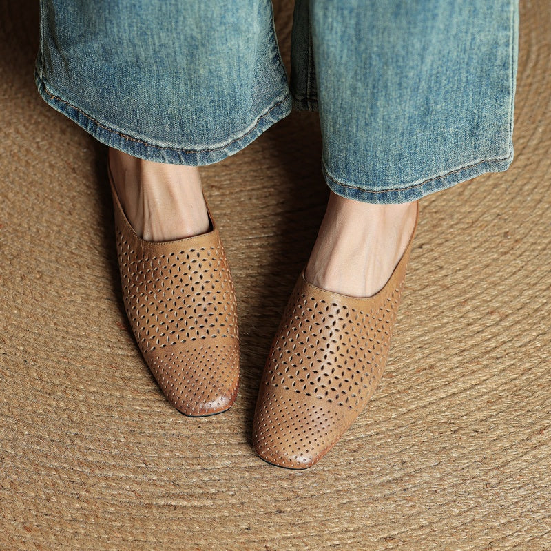 Mia | Chic Cushioned Leather Mules Shoes 2